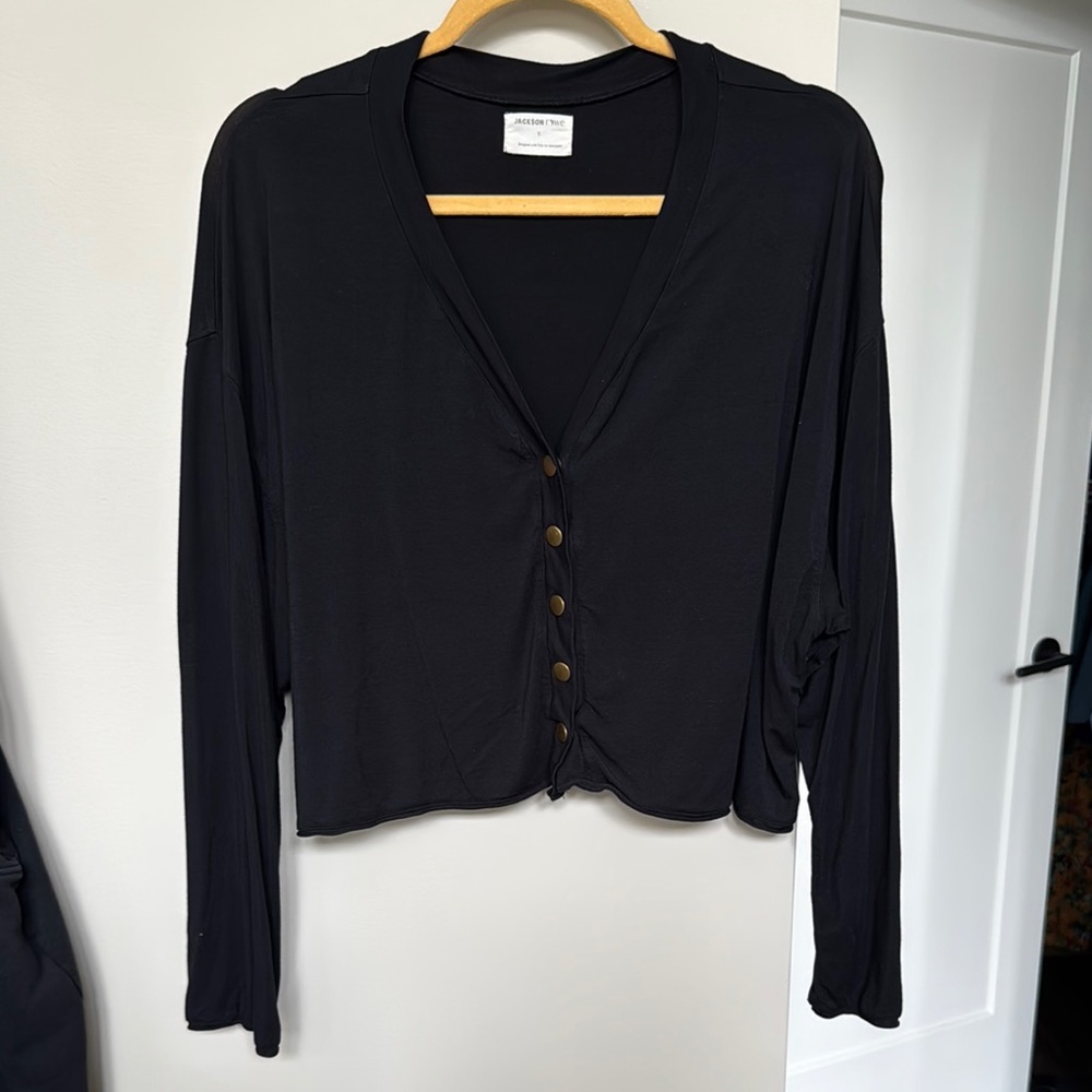 Black Button-Up Women's Top